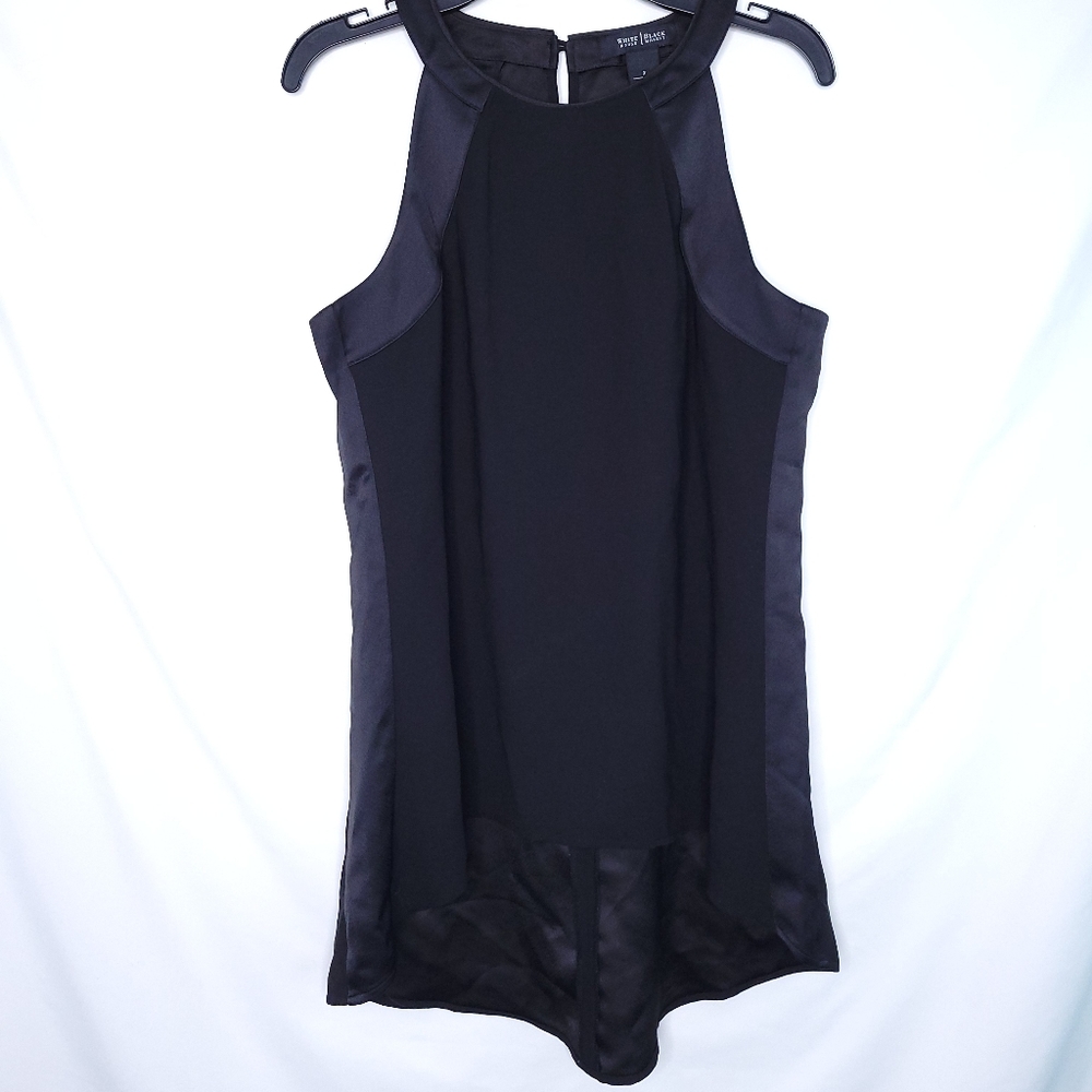 WHITE HOUSE BLACK MARKET Women's Black Sleeveless Top With Keyhole Back Size 2